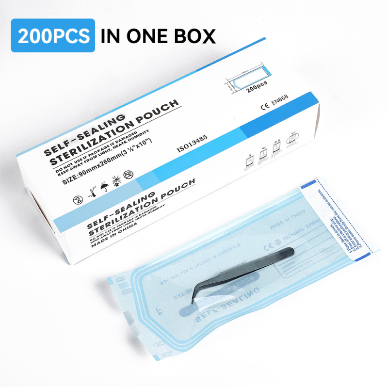 Ühekordselt kasutatav isekleepuv kott tolmukindla küünekunsti tätoveeringu tikkimisvahendi hambaravi Ziplock koti puhastus- ja desinfitseerimiskott