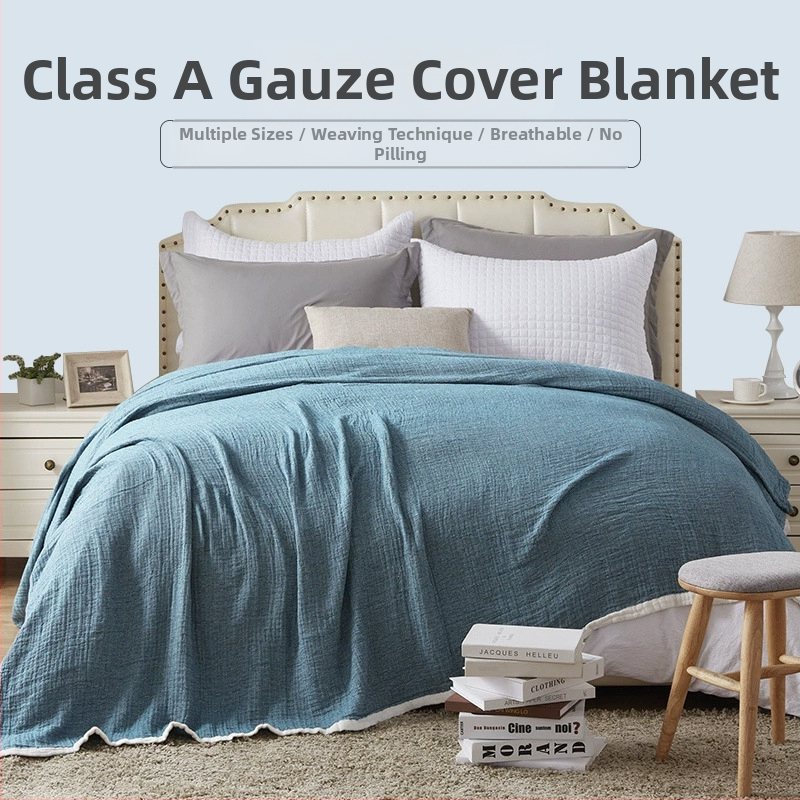 Източник Производител Търговия на едро с трансгранично класическо обикновено памучно марлено одеяло, многослойно кърпано одеяло, одеяло за диван, одеяло за климатик