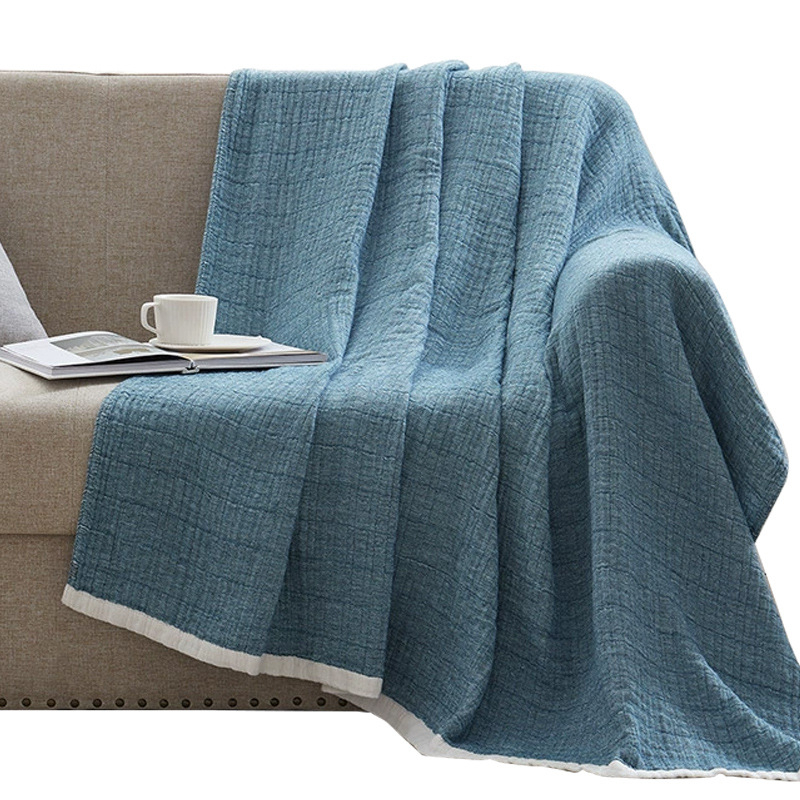 Šaltinis Gamintojas Didmeninė prekyba tarpvalstybine klasikine paprasta medvilnine marlės antklode Daugiasluoksnė rankšluosčių antklodė Sofos antklodė Oro kondicionieriaus antklodė