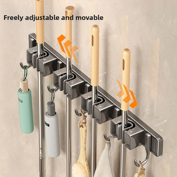 Zidna kopča za vješanje mopa, viseća metla za mop, neperforirana kuka za pričvršćivanje, okvir za kupaonicu, kupaonica, stražnja polica za vrata kupaonice, veleprodaja