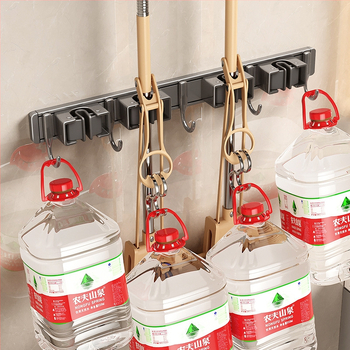 Zidna kopča za vješanje mopa, viseća metla za mop, neperforirana kuka za pričvršćivanje, okvir za kupaonicu, kupaonica, stražnja polica za vrata kupaonice, veleprodaja