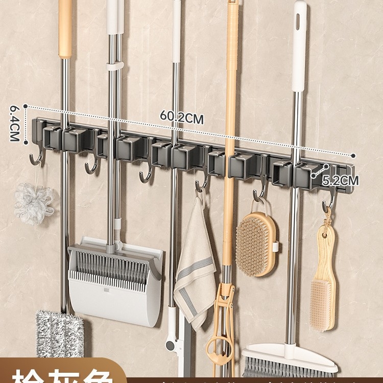 Zidna kopča za vješanje mopa, viseća metla za mop, neperforirana kuka za pričvršćivanje, okvir za kupaonicu, kupaonica, stražnja polica za vrata kupaonice, veleprodaja