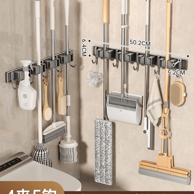 Zidna kopča za vješanje mopa, viseća metla za mop, neperforirana kuka za pričvršćivanje, okvir za kupaonicu, kupaonica, stražnja polica za vrata kupaonice, veleprodaja