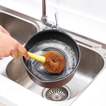 Taškinis medinis kokoso rankenos puodų šepetys nelimpantis aliejus buitinis virtuvės valymo šepetys skalbimo mašina indų plovimo šepetys ilga rankena puodų plovimo šepetys