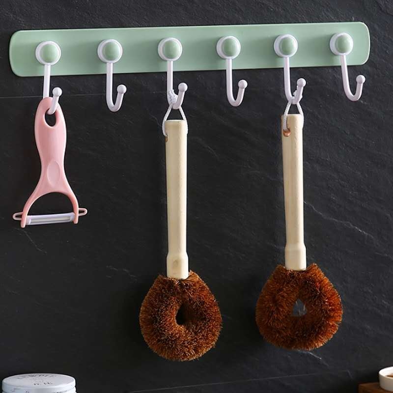 Taškinis medinis kokoso rankenos puodų šepetys nelimpantis aliejus buitinis virtuvės valymo šepetys skalbimo mašina indų plovimo šepetys ilga rankena puodų plovimo šepetys