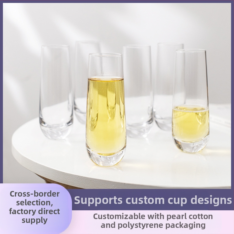 Гореща разпродажба на Amazon, чаша за шампанско без дръжки, тънка чаша за пенливо вино, висококачествена чаша за пенливо вино, бар, коктейлна чаша