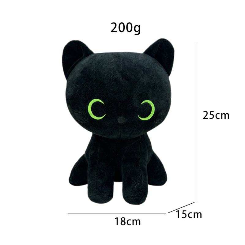 Piiriülene populaarne musta kassi plush-nukk musta kassi seeriast, mugavus sünnipäevakingitus