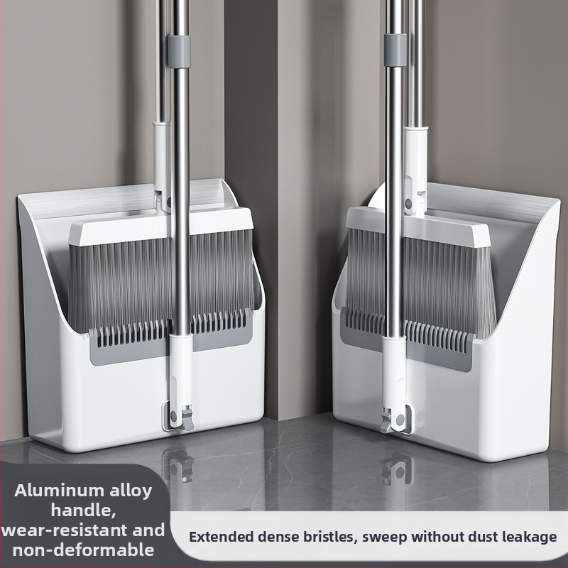 Slota, atkritumu liekšķere, kombinēta mājsaimniecības slaucīšana, nelīpoša virsma, salokāma slota, liela alumīnija sakausējuma atkritumu lāpsta