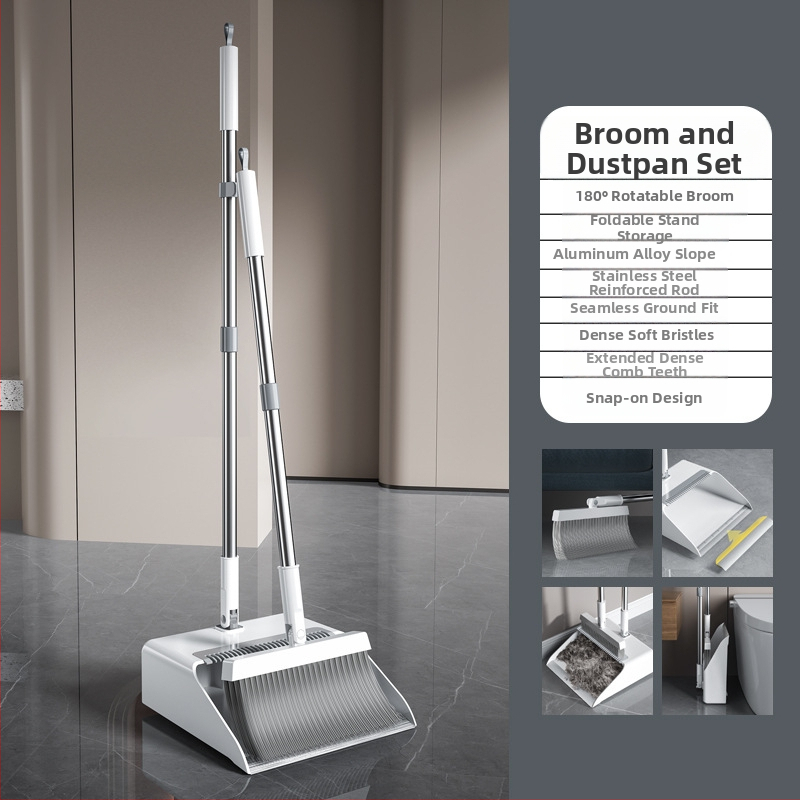 Šluota, šiukšlių semtuvėlis, kombinuotas buitinis šluotas, nelimpantis plaukų paviršius, sulankstoma šluota, didelis aliuminio lydinio šiukšlių kastuvas