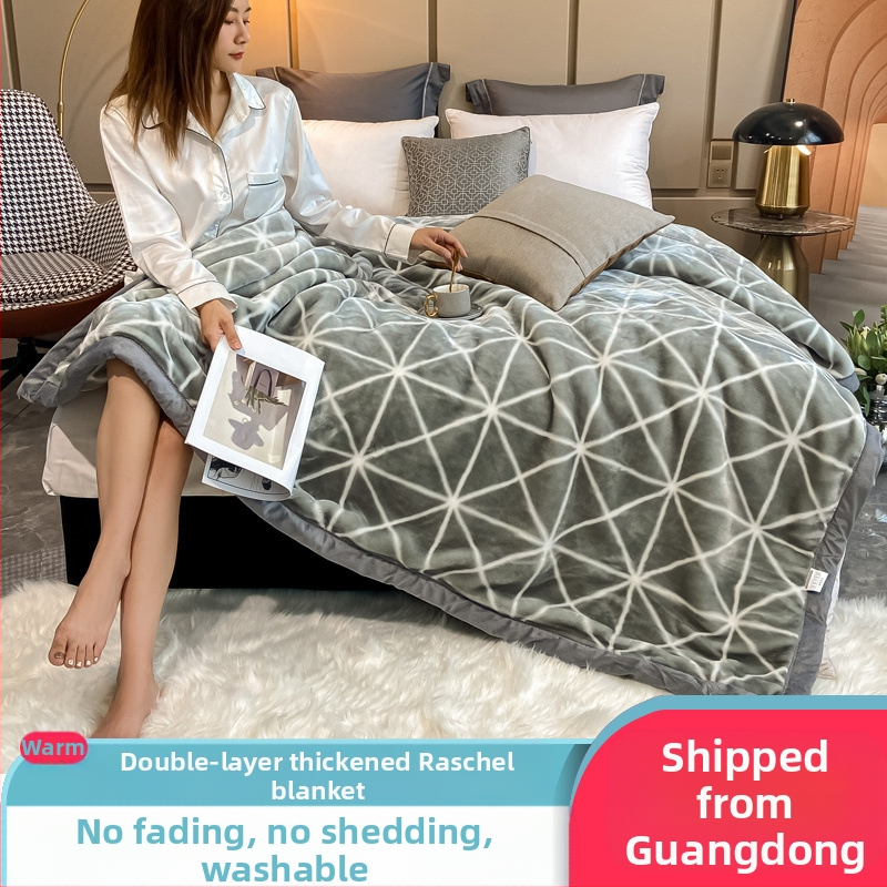 „Lashall“ vilnonė žieminė sutirštinta flanelinė šilta antklodė vienviečiam asmeniui bendrabučio studentui koralų flanelinė