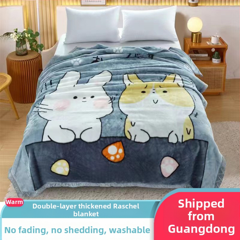 „Lashall“ vilnonė žieminė sutirštinta flanelinė šilta antklodė vienviečiam asmeniui bendrabučio studentui koralų flanelinė