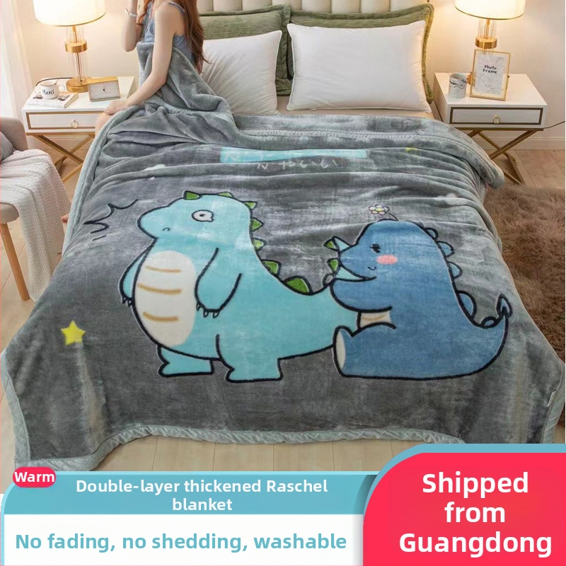 „Lashall“ vilnonė žieminė sutirštinta flanelinė šilta antklodė vienviečiam asmeniui bendrabučio studentui koralų flanelinė