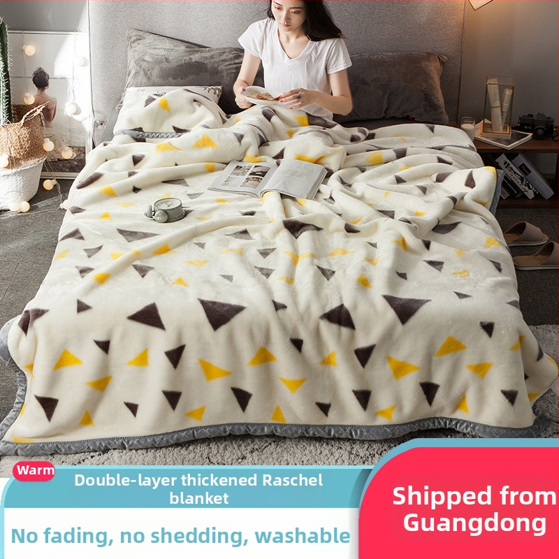 „Lashall“ vilnonė žieminė sutirštinta flanelinė šilta antklodė vienviečiam asmeniui bendrabučio studentui koralų flanelinė