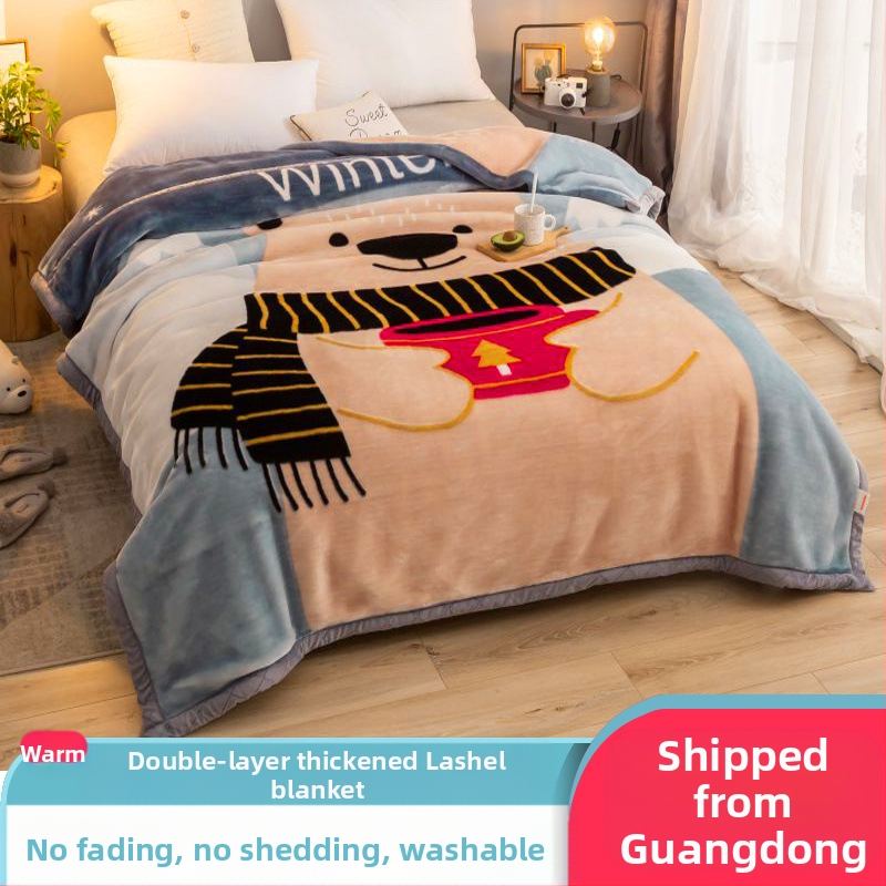 „Lashall“ vilnonė žieminė sutirštinta flanelinė šilta antklodė vienviečiam asmeniui bendrabučio studentui koralų flanelinė