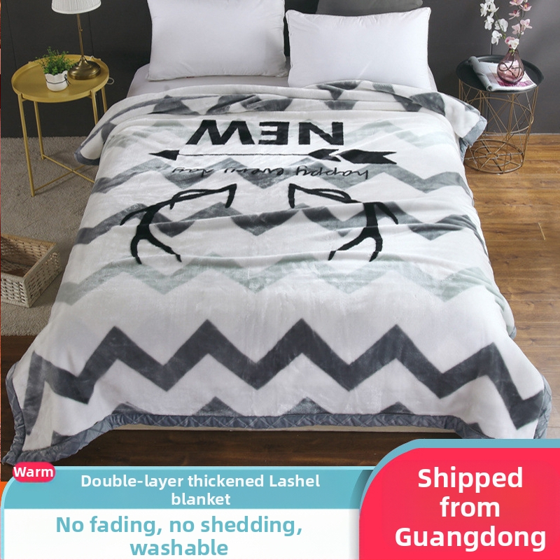 „Lashall“ vilnonė žieminė sutirštinta flanelinė šilta antklodė vienviečiam asmeniui bendrabučio studentui koralų flanelinė