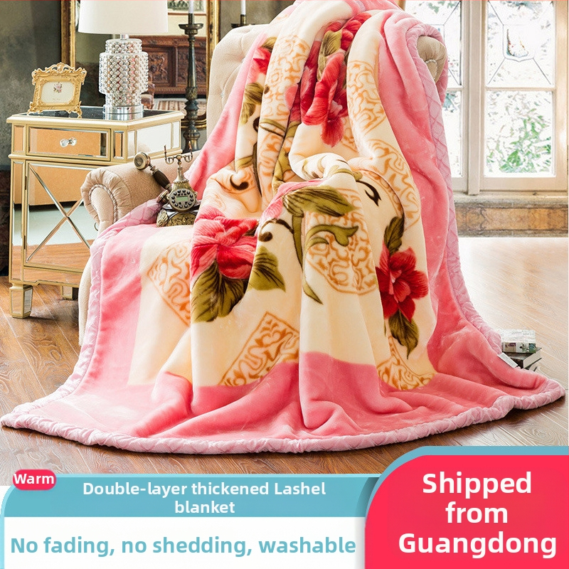 „Lashall“ vilnonė žieminė sutirštinta flanelinė šilta antklodė vienviečiam asmeniui bendrabučio studentui koralų flanelinė