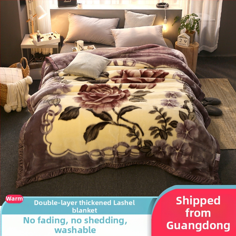 „Lashall“ vilnonė žieminė sutirštinta flanelinė šilta antklodė vienviečiam asmeniui bendrabučio studentui koralų flanelinė