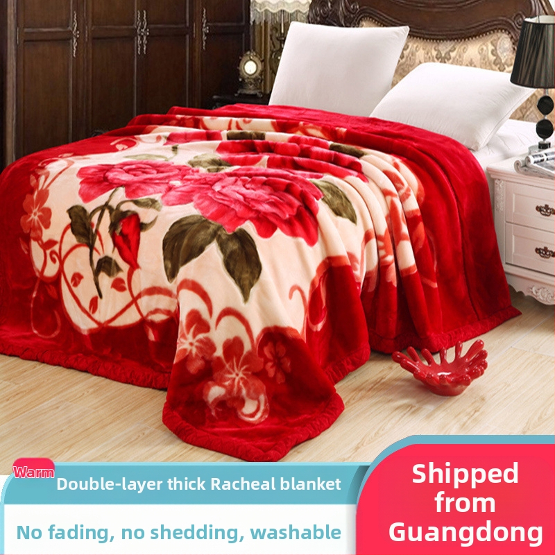 „Lashall“ vilnonė žieminė sutirštinta flanelinė šilta antklodė vienviečiam asmeniui bendrabučio studentui koralų flanelinė