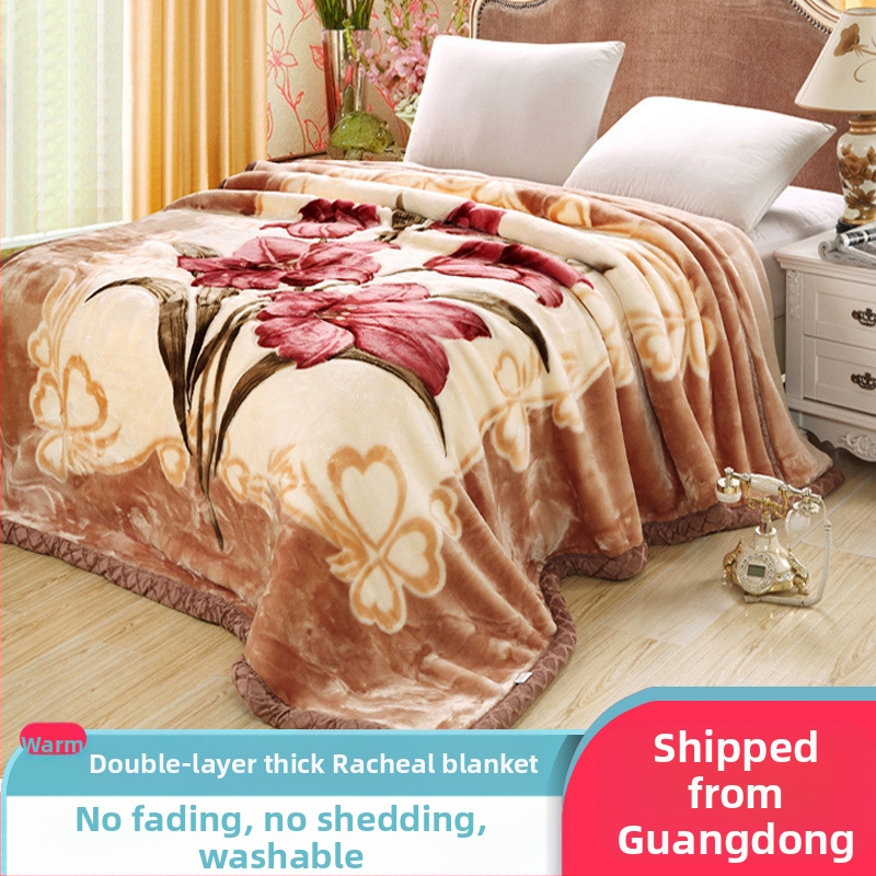 „Lashall“ vilnonė žieminė sutirštinta flanelinė šilta antklodė vienviečiam asmeniui bendrabučio studentui koralų flanelinė