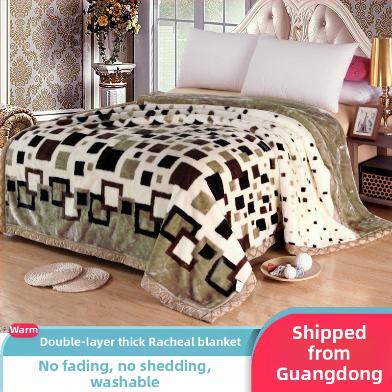„Lashall“ vilnonė žieminė sutirštinta flanelinė šilta antklodė vienviečiam asmeniui bendrabučio studentui koralų flanelinė