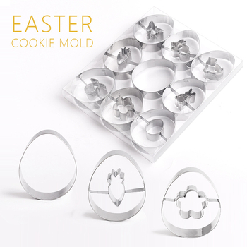 „Amazon“ 9 dalių Velykų zuikio glaisto sausainių formų rinkinys, mielas animacinių filmukų sausainių kepimo formų rinkinys