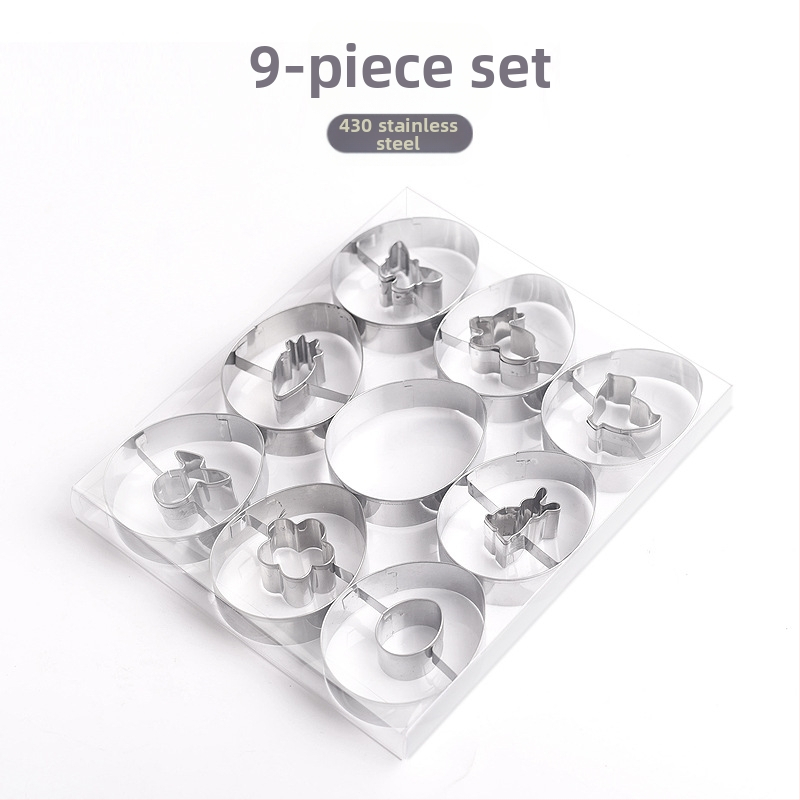 „Amazon“ 9 dalių Velykų zuikio glaisto sausainių formų rinkinys, mielas animacinių filmukų sausainių kepimo formų rinkinys