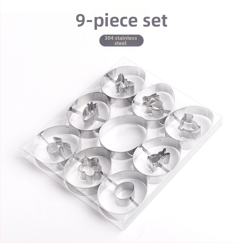 „Amazon“ 9 dalių Velykų zuikio glaisto sausainių formų rinkinys, mielas animacinių filmukų sausainių kepimo formų rinkinys