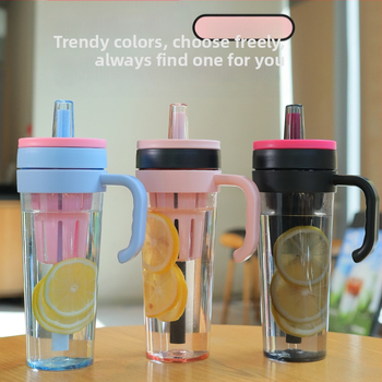 Νέο ποτήρι νερού Big Mac, εντυπωσιακό ποτήρι πάγου, φορητό ποτήρι με άχυρο ανθεκτικό σε υψηλές θερμοκρασίες, ποτήρι μεγάλης χωρητικότητας για διαχωρισμό τσαγιού και νερού