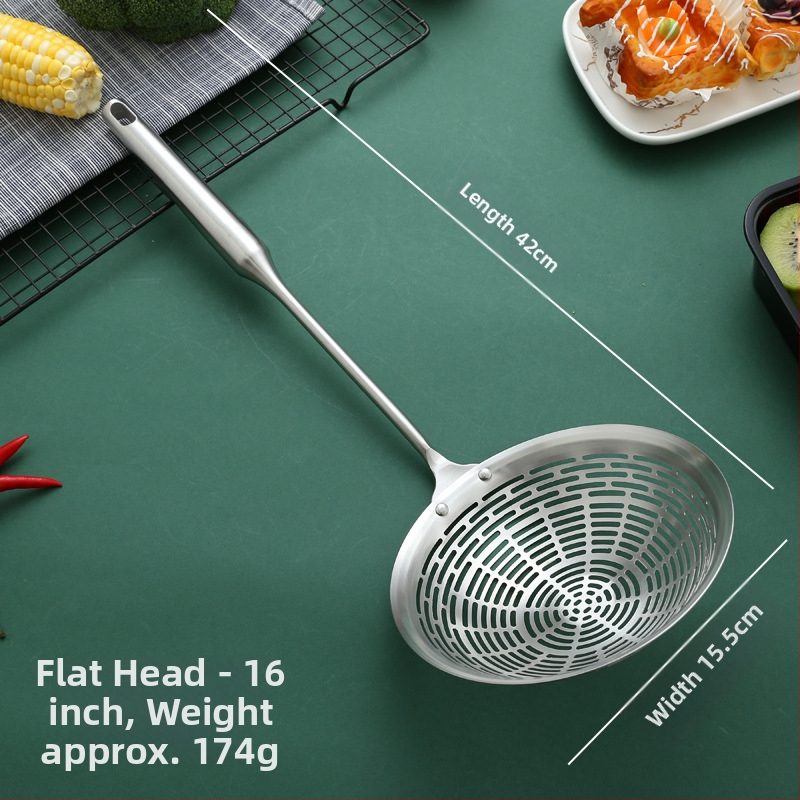 Nerūdijančio plieno kiaurasamtis, raudonmedžio ilga rankena, karšto puodo šaukštas, keptas kiaurasamtis, didelis kiaurasamtis, pipirų nusausinimas, didelis kiaurasamtis