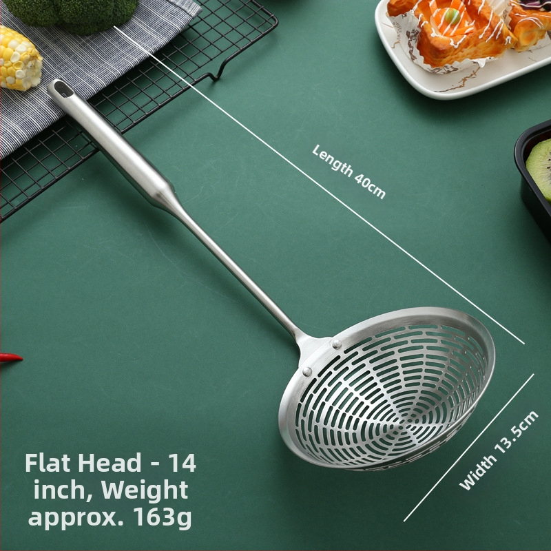 Nerūdijančio plieno kiaurasamtis, raudonmedžio ilga rankena, karšto puodo šaukštas, keptas kiaurasamtis, didelis kiaurasamtis, pipirų nusausinimas, didelis kiaurasamtis