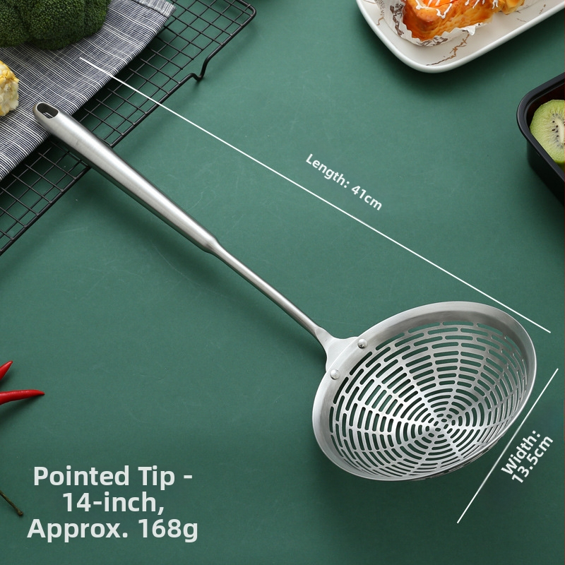 Nerūdijančio plieno kiaurasamtis, raudonmedžio ilga rankena, karšto puodo šaukštas, keptas kiaurasamtis, didelis kiaurasamtis, pipirų nusausinimas, didelis kiaurasamtis