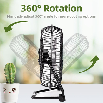 8 colių USB mažas ventiliatorius „Iron Art“ mažas elektrinis ventiliatorius staliniam bendrabučio biuro namams mini stalo ventiliatorius bešepetis variklis