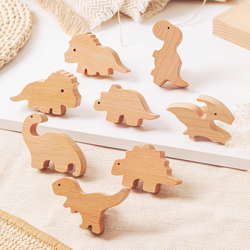 [Rankenos kablio gaminiai, seni klientai] Tvirtos medienos animacinių filmukų rankena, žvaigždė, mėnulis, debesys, dinozaurai, gyvūnai, be perforatoriaus