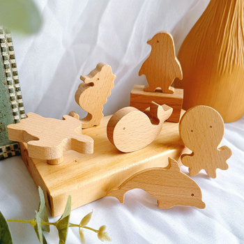 [Rankenos kablio gaminiai, seni klientai] Tvirtos medienos animacinių filmukų rankena, žvaigždė, mėnulis, debesys, dinozaurai, gyvūnai, be perforatoriaus