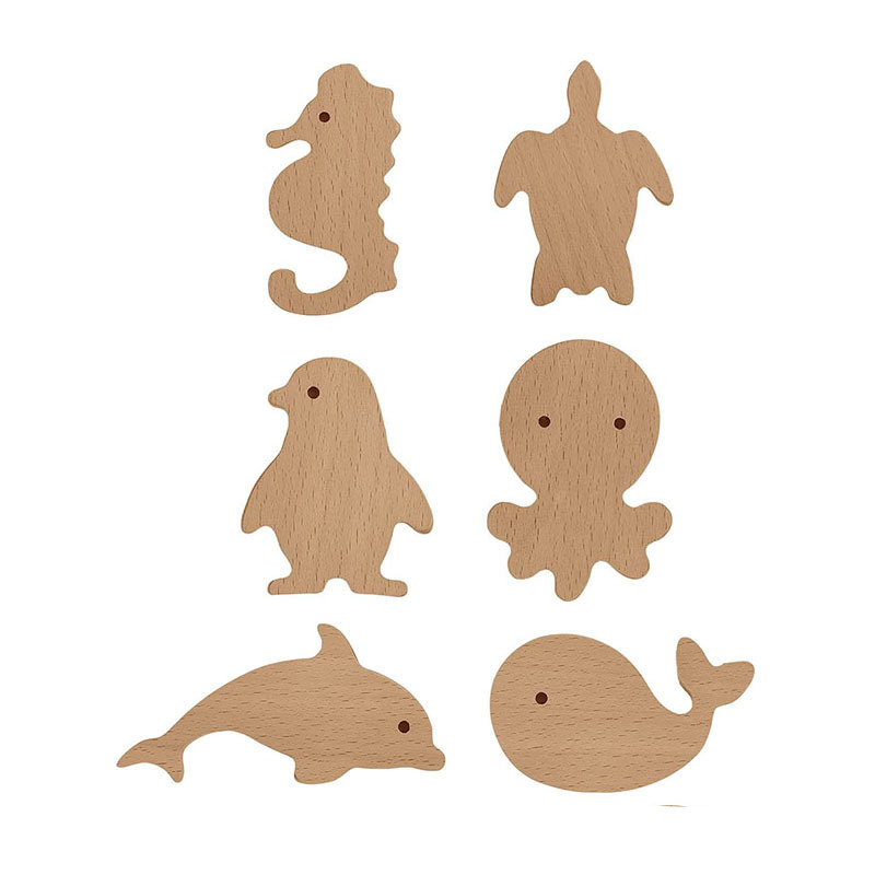 [Rankenos kablio gaminiai, seni klientai] Tvirtos medienos animacinių filmukų rankena, žvaigždė, mėnulis, debesys, dinozaurai, gyvūnai, be perforatoriaus