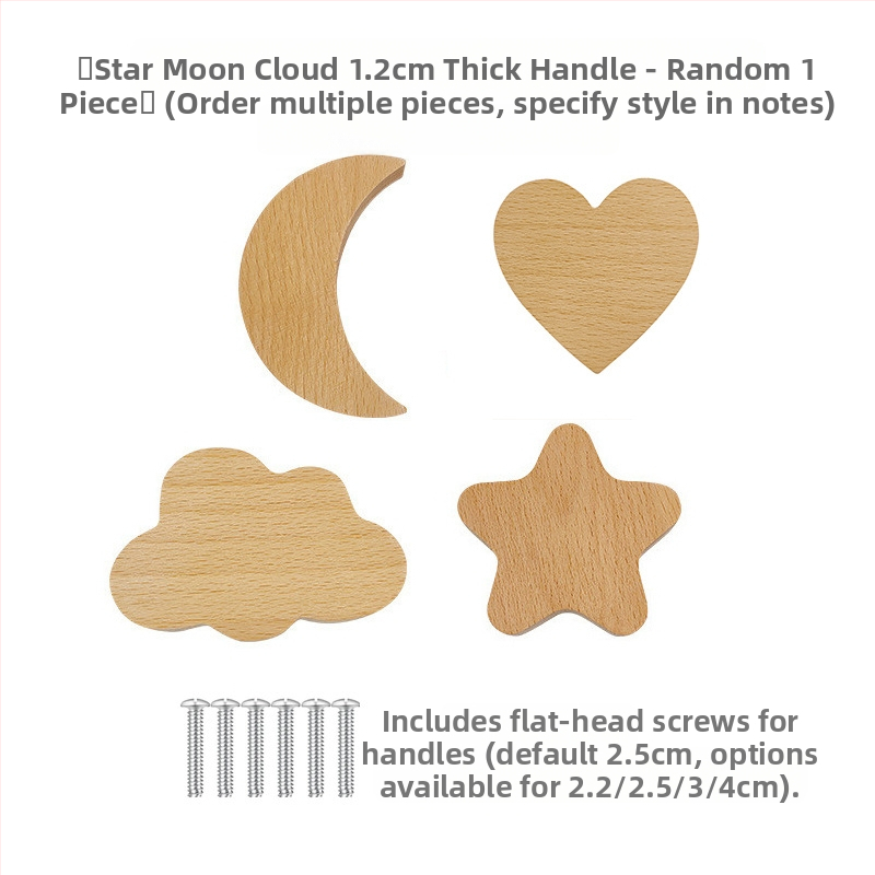 [Rankenos kablio gaminiai, seni klientai] Tvirtos medienos animacinių filmukų rankena, žvaigždė, mėnulis, debesys, dinozaurai, gyvūnai, be perforatoriaus