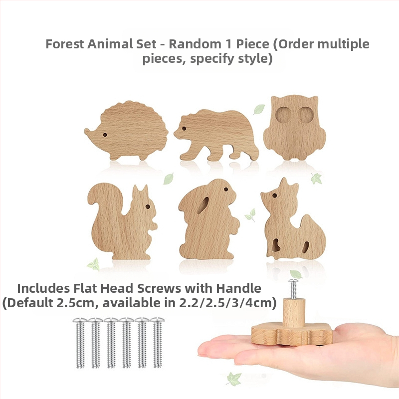 [Rankenos kablio gaminiai, seni klientai] Tvirtos medienos animacinių filmukų rankena, žvaigždė, mėnulis, debesys, dinozaurai, gyvūnai, be perforatoriaus