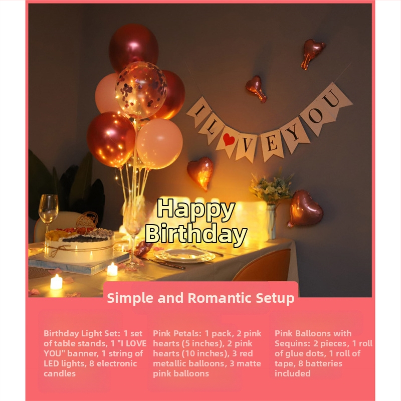 Gimtadienio Qixi atminimo dienos scenos dekoravimas Staigmenos pasiūlymas Meilužio dienos vakarienė žvakių šviesoje Romantiško stalo dekoravimas Plaukiojanti kolona