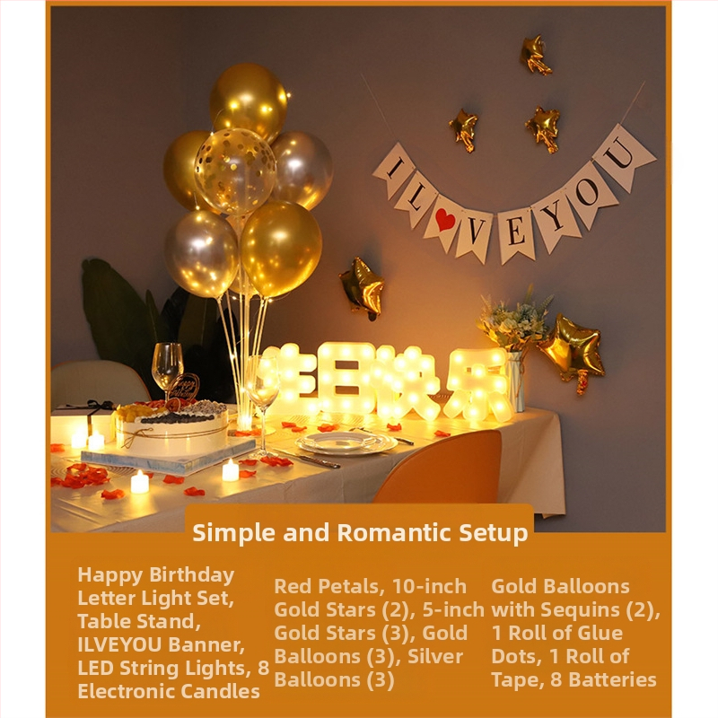 Gimtadienio Qixi atminimo dienos scenos dekoravimas Staigmenos pasiūlymas Meilužio dienos vakarienė žvakių šviesoje Romantiško stalo dekoravimas Plaukiojanti kolona