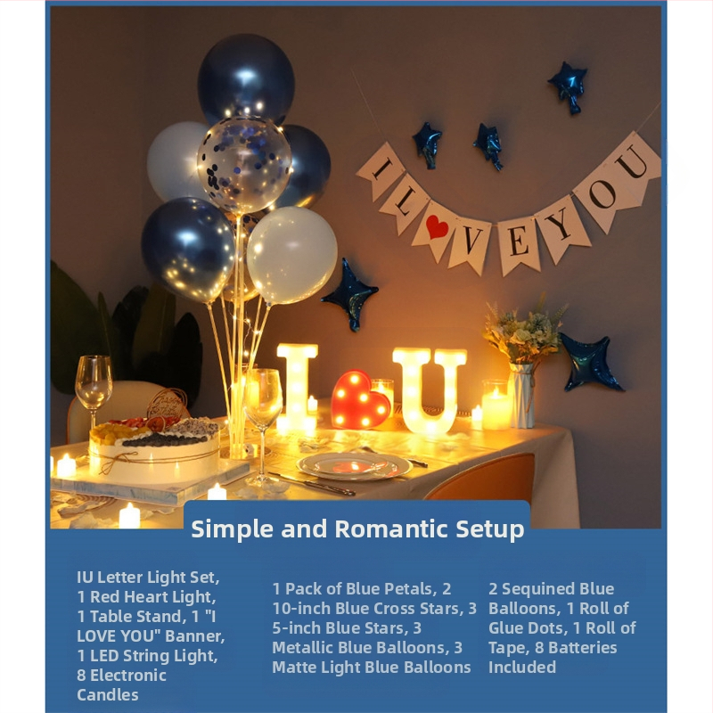 Gimtadienio Qixi atminimo dienos scenos dekoravimas Staigmenos pasiūlymas Meilužio dienos vakarienė žvakių šviesoje Romantiško stalo dekoravimas Plaukiojanti kolona