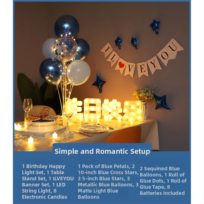 Gimtadienio Qixi atminimo dienos scenos dekoravimas Staigmenos pasiūlymas Meilužio dienos vakarienė žvakių šviesoje Romantiško stalo dekoravimas Plaukiojanti kolona