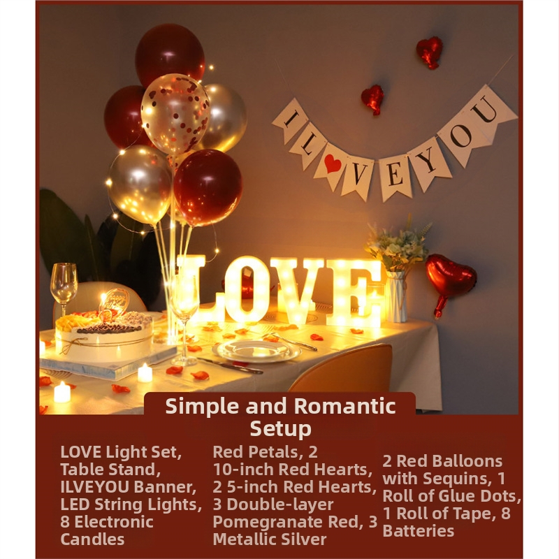 Gimtadienio Qixi atminimo dienos scenos dekoravimas Staigmenos pasiūlymas Meilužio dienos vakarienė žvakių šviesoje Romantiško stalo dekoravimas Plaukiojanti kolona