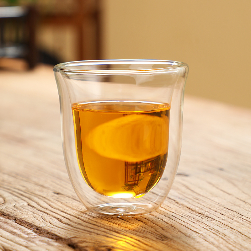 Kreatív boroszilikát üveg kétrétegű kávéscsésze egyszerű tejescsésze hőszigetelt átlátszó háztartási cikkek teáscsésze