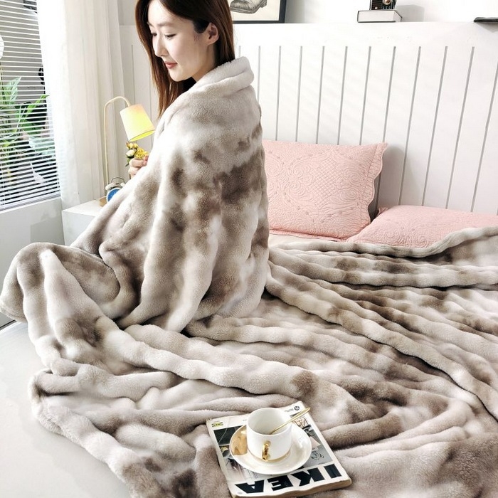 2024 Нови експлозии на живо, печат, цветен печат, одеяло с мехурчета, одеяло, калъф за одеяло - преливащи облаци, преливащ цвят