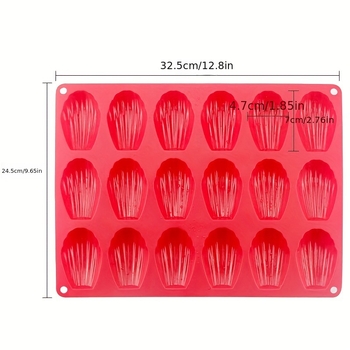 18 õõnsusega silikoonist Madeleine koogivorm mittenakkuva kattega, küpsetamiskarbikujuline koogivorm, silikoonist mittenakkuv kate