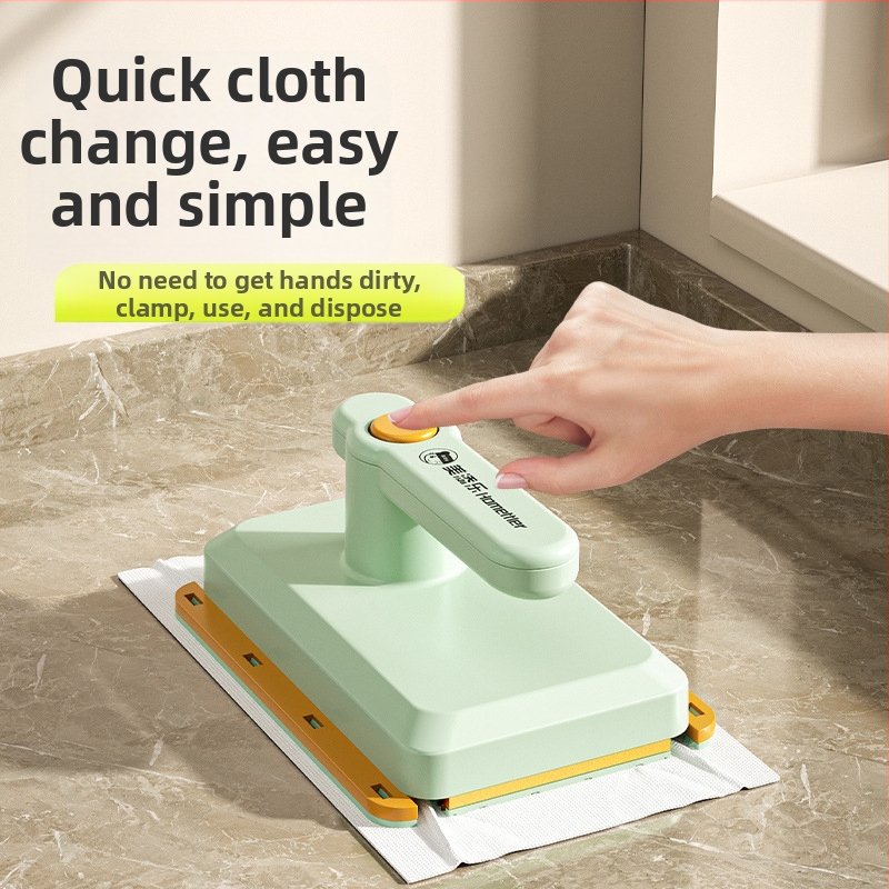 Кухненски настолен малък моп, преносим, за смяна на кърпи, сух и мокър, с двойна употреба, остъргване, вграден инструмент за почистване, мощно обеззаразяване
