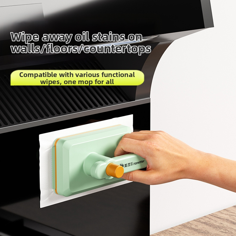 Кухненски настолен малък моп, преносим, за смяна на кърпи, сух и мокър, с двойна употреба, остъргване, вграден инструмент за почистване, мощно обеззаразяване