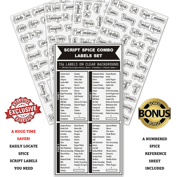 Piiriülene Amazon Temu Aliexpressi Xiyin Spice Label 136 tk läbipaistev veekindel toidu hoiustamine