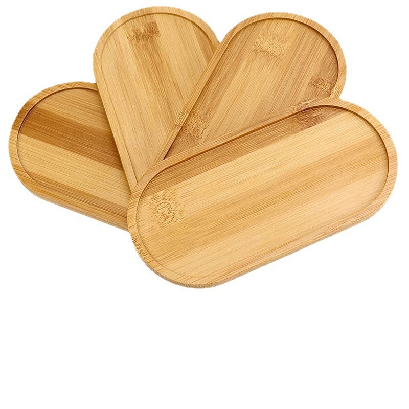 Medinis padėklas iš bambuko, kūrybingas picos arbatos padėklas, japoniško stiliaus buitinis pyragas duonai, medžio masyvo bambuko padėklas