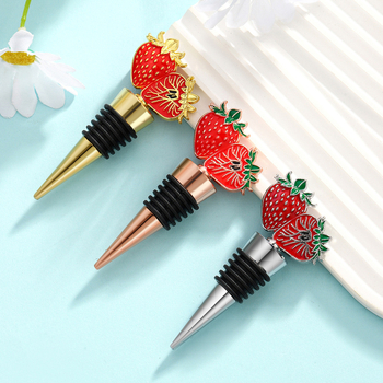 Raudonojo vyno kamštis tarpvalstybinis kūrybingas braškių vyno butelio kamštis vestuvių gimtadienio vakarėlio dovana vyno konservavimo sandarinimo kamštis